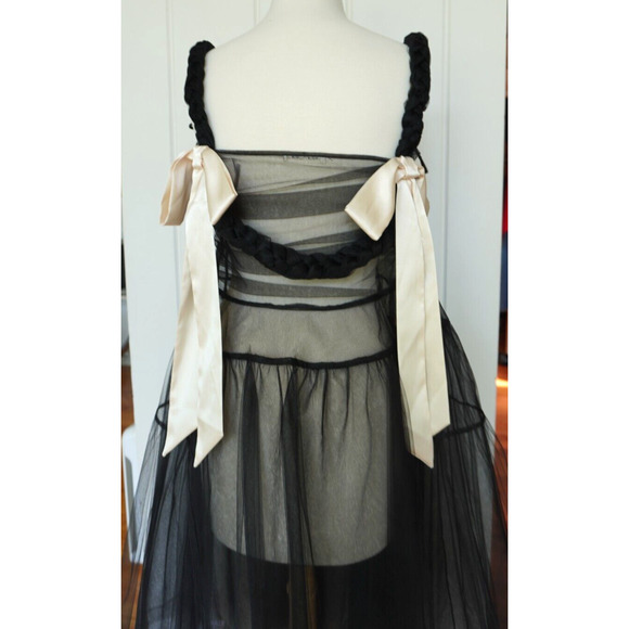 Women's Sandy Liang Monchi Tulle Ribbon Sheer Dress Size 2 - Picture 5 of 15